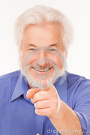 Happy elderly man with beard Stock Photo