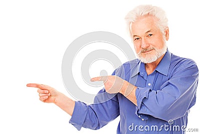 Happy elderly man with beard Stock Photo