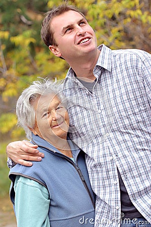 Happy elderly woman Stock Photo