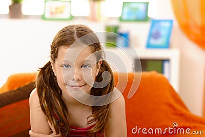 Happy elementary age girl Stock Photo