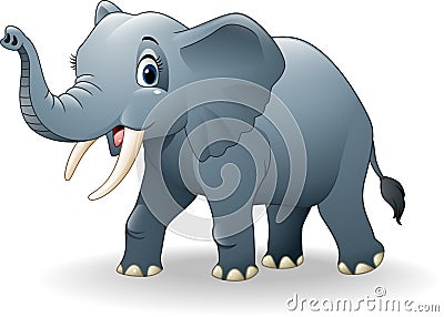 Happy elephant cartoon Vector Illustration