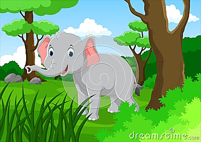 Happy elephant cartoon Stock Photo