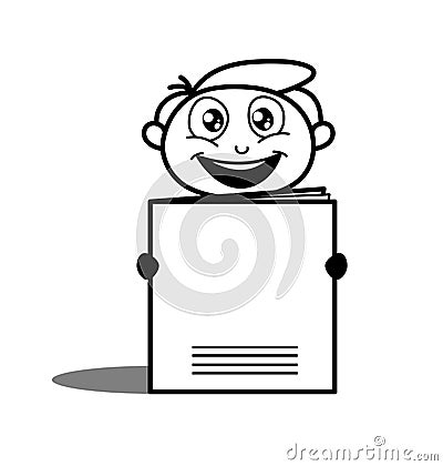 Happy Employee Holding a File Book Stock Photo