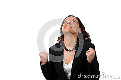 Happy energetic business woman Stock Photo