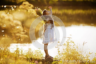 Happy enthusiastic girl with Stock Photo