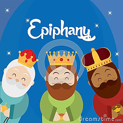 Happy epiphany day poster Vector Illustration