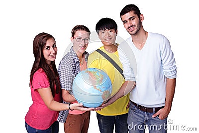 Happy exchange student Stock Photo