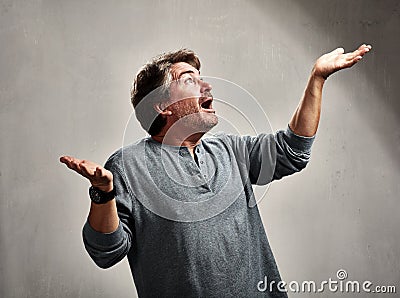 Happy excited man Stock Photo