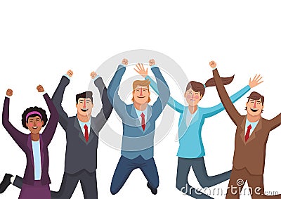 Happy executive business workers Vector Illustration