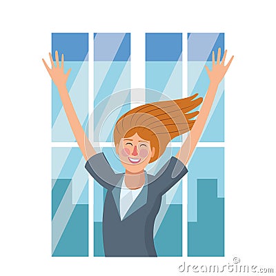 Happy executive businesswoman Vector Illustration