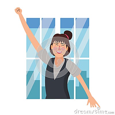 Happy executive businesswoman Vector Illustration