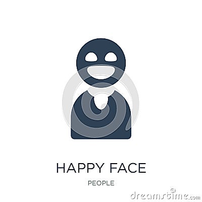 happy face icon in trendy design style. happy face icon isolated on white background. happy face vector icon simple and modern Vector Illustration