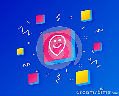 Happy face map pointer symbol. Smile icon. Vector Vector Illustration