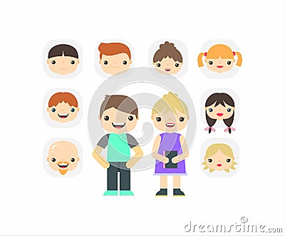 Happy face people Vector Illustration