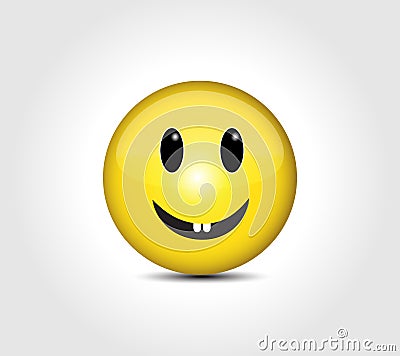 Happy face smiling emoticon button Vector Illustration