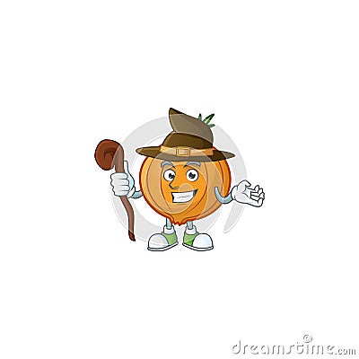 Happy Face Witch shallot cartoon character style Vector Illustration