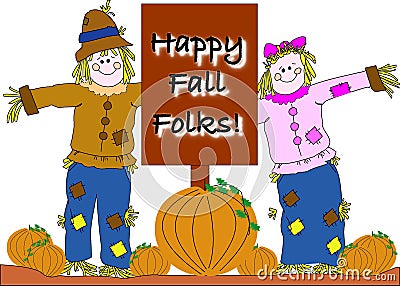 Happy Fall (Autumn) greeting Stock Photo