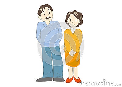 Happy families image - adult Couple Vector Illustration