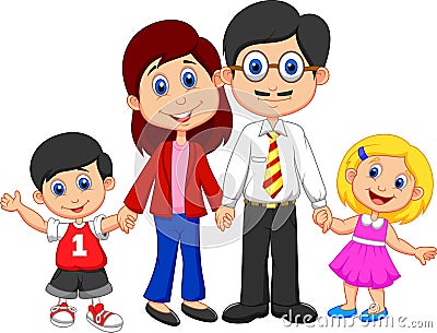 Happy family cartoon Vector Illustration