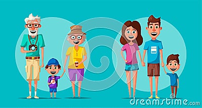 Happy family. Cartoon vector illustration Vector Illustration