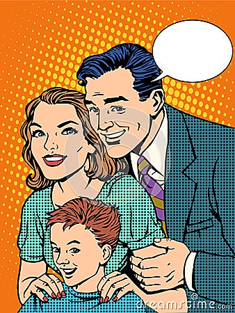 Happy family dad mom and son Vector Illustration