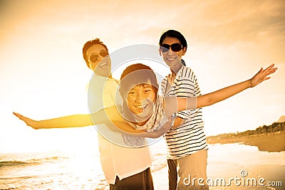 Happy family enjoy summer vacation Stock Photo