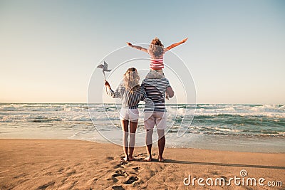 Happy family having fun on summer vacation Stock Photo