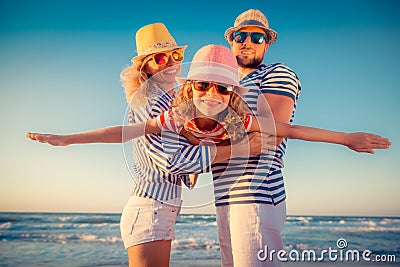 Happy family having fun on summer vacation Stock Photo