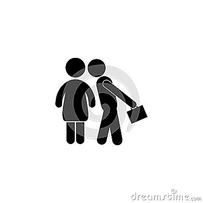 Happy Family Husband and Wife Busy Lifestyle Daily Routine icon Stock Photo