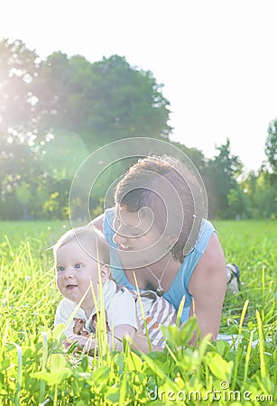 Happy Family Life Concepts and Ideas. Caucasian Brunette Mother with Her Toddler Son Spending Time Together Stock Photo