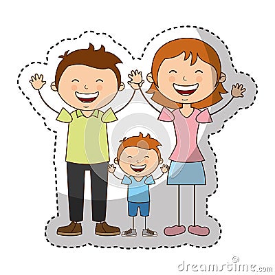 Happy family members icon Vector Illustration