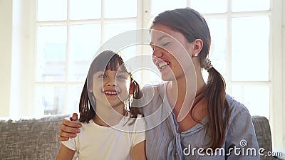 Happy Mother and Kid Daughter Make Video Call Recording Vlo pic picture