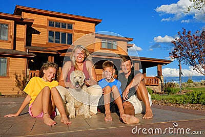 Happy Family Outside House Stock Photos - Image: 4027703