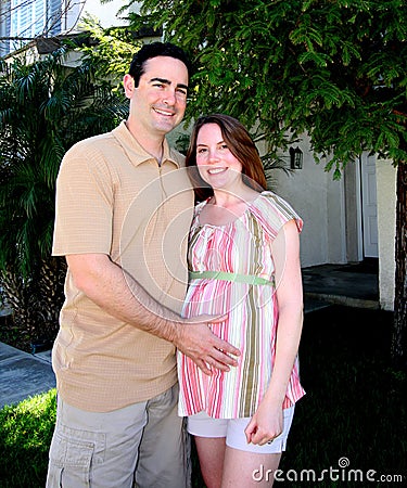 Happy Family To Be Stock Photo