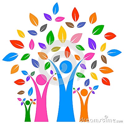 Happy family tree with colorful design Vector Illustration