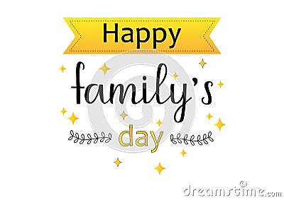 HAPPY FAMILYS DAY Cartoon Illustration