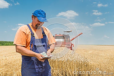 Happy farmer Stock Photo