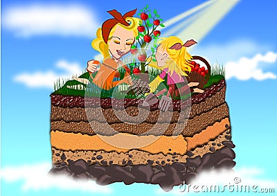 Farming Cartoon Illustration