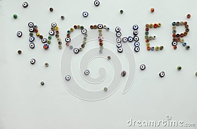 Happy Mother day board with written from eye evil beads on the white background Stock Photo