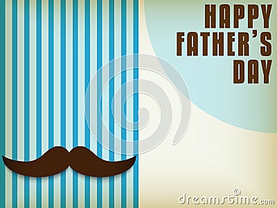 Happy Father Day Mustache Love Vector Illustration