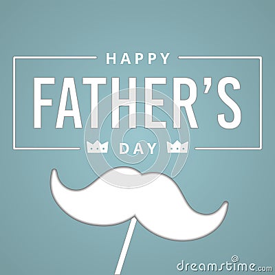 Happy father day vintage invitational card with mustache Vector Vector Illustration