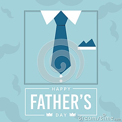 Happy father day vintage invitational card with necktie Vector Vector Illustration