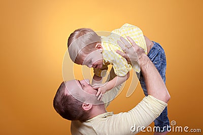 Happy father play with son Stock Photo