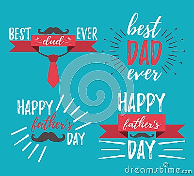 Happy Father`s Day banner and giftcard. Vector Illustration. Vector Illustration