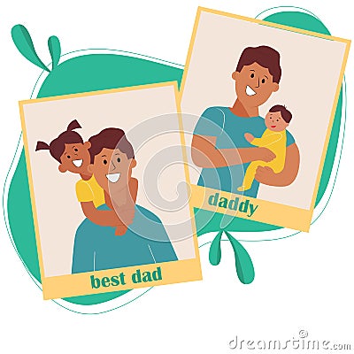 Happy Father's Day. Father's day. Baby and dad. Poster, banner Photo cards or photosBest dad, daddy Stock Photo