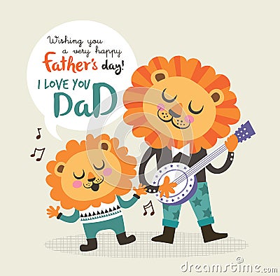 Happy Father's Day Vector Illustration