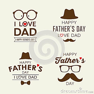 Happy Father`s day labels logo collections Vector Illustration