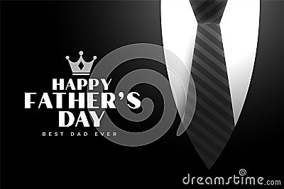 Happy father`s day nice greeting with coat and tie Vector Illustration