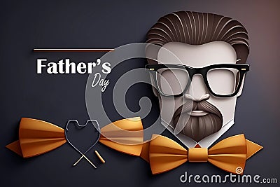 Happy Father's Day poster promotional booklet, postcard Father's Day inscription Stock Photo