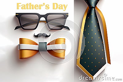 Happy Father's Day poster promotional booklet, postcard Father's Day inscription Stock Photo